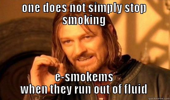 ONE DOES NOT SIMPLY STOP SMOKING E-SMOKEMS WHEN THEY RUN OUT OF FLUID Boromir