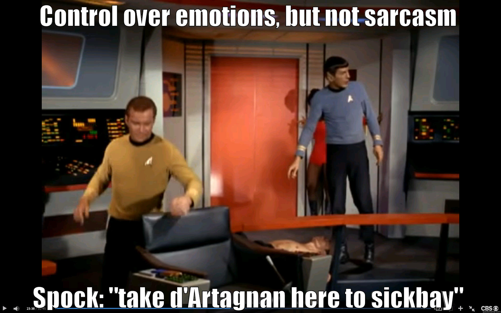 CONTROL OVER EMOTIONS, BUT NOT SARCASM SPOCK: 