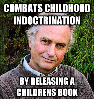 combats childhood indoctrination by releasing a childrens book  