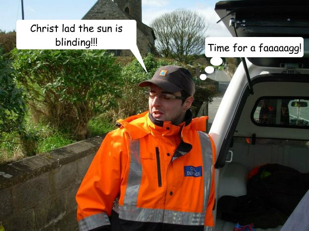 Christ lad the sun is blinding!!! Time for a faaaaagg! - Christ lad the sun is blinding!!! Time for a faaaaagg!  mahony memes