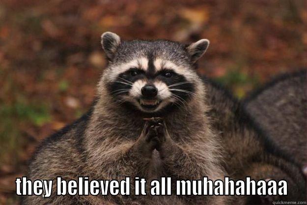  THEY BELIEVED IT ALL MUHAHAHAAA Evil Plotting Raccoon