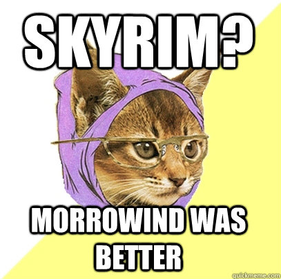 Skyrim? Morrowind was better  Hipster Kitty