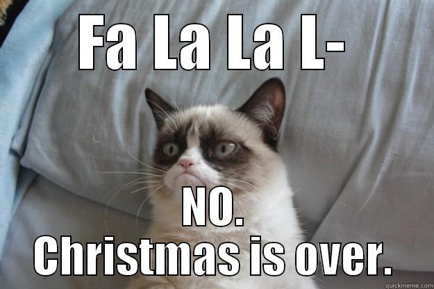 FA LA LA L- NO. CHRISTMAS IS OVER. Grumpy Cat