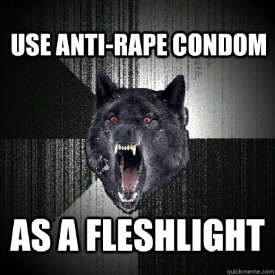 Use anti-rape condom as a Fleshlight  Insanity Wolf