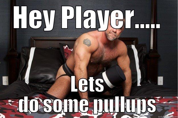 HEY PLAYER..... LETS DO SOME PULLUPS Gorilla Man