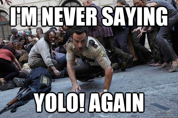 I'm never saying YOLO! again  