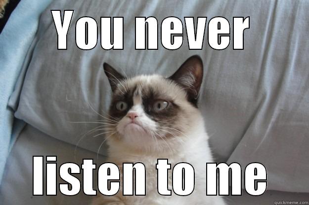 YOU NEVER LISTEN TO ME Grumpy Cat