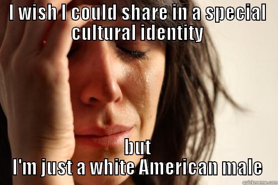 I WISH I COULD SHARE IN A SPECIAL CULTURAL IDENTITY BUT I'M JUST A WHITE AMERICAN MALE First World Problems