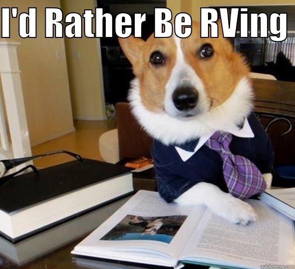 I'D RATHER BE RVING   Lawyer Dog