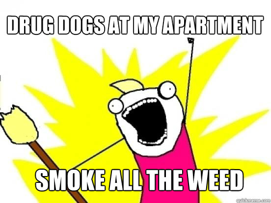 Drug dogs at my apartment complex Smoke all the weed - Drug dogs at my apartment complex Smoke all the weed  X All The Things