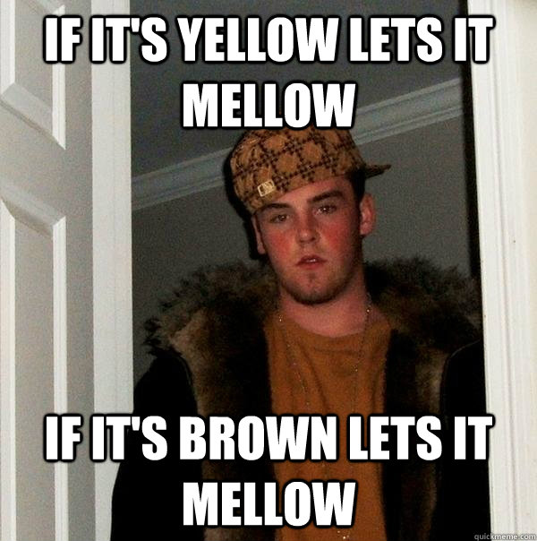 If it's yellow lets it mellow if it's brown lets it mellow - If it's yellow lets it mellow if it's brown lets it mellow  Scumbag Steve