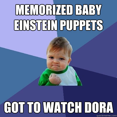 memorized baby einstein puppets got to watch dora - memorized baby einstein puppets got to watch dora  Success Kid