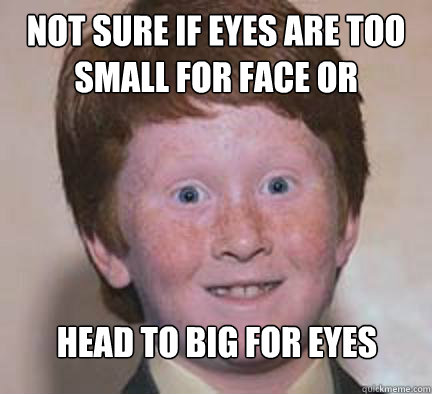 Not sure if eyes are too small for face or Head to big for eyes  Over Confident Ginger