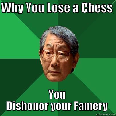 WHY YOU LOSE A CHESS  YOU DISHONOR YOUR FAMERY High Expectations Asian Father