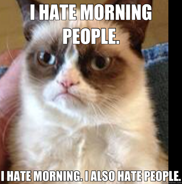 I HATE MORNING PEOPLE. I HATE MORNING. I ALSO HATE PEOPLE. - I HATE MORNING PEOPLE. I HATE MORNING. I ALSO HATE PEOPLE.  Misc