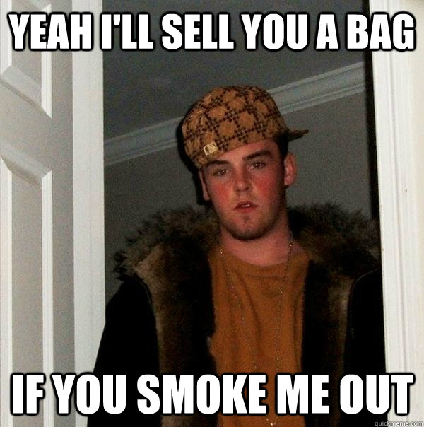 Yeah I'll sell you a bag If you smoke me out - Yeah I'll sell you a bag If you smoke me out  Scumbag Steve