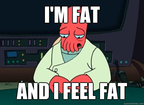 I'm fat and i feel fat  sad zoidberg