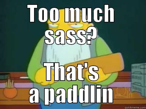 TOO MUCH SASS? THAT'S A PADDLIN Paddlin Jasper