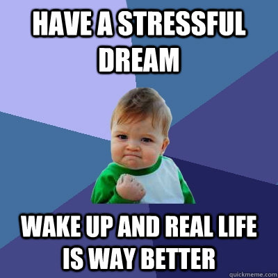 Have A stressful dream Wake up and real life is way better  Success Kid