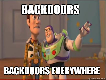 Backdoors backdoors everywhere - Backdoors backdoors everywhere  woody and buzz