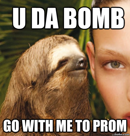 U DA BOMB GO WITH ME TO PROM  rape sloth