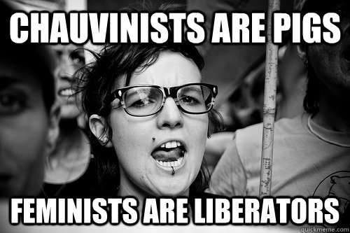 chauvinists are pigs feminists are liberators  Hypocrite Feminist