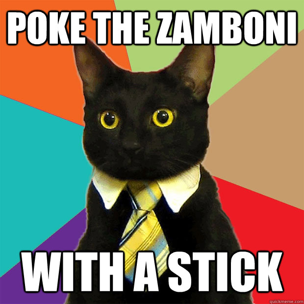 Poke the zamboni with a stick  Business Cat