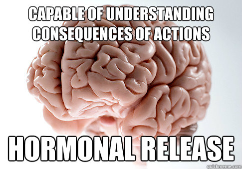 Capable of Understanding Consequences of actions HORMONAL RELEASE  Scumbag Brain