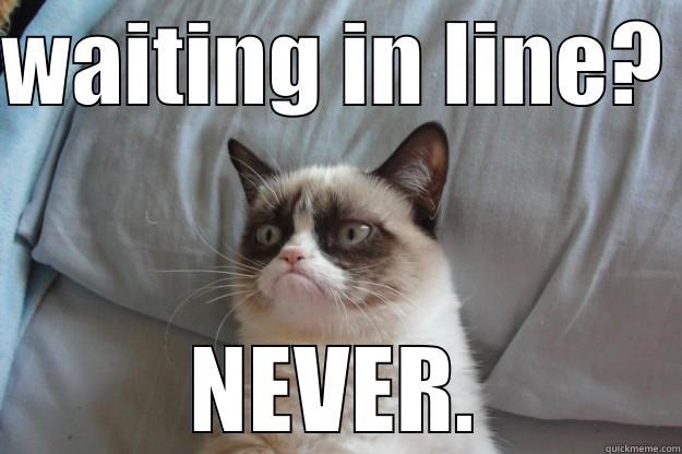 WAITING IN LINE?  NEVER. Grumpy Cat