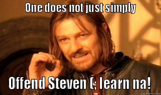          ONE DOES NOT JUST SIMPLY         OFFEND STEVEN (; LEARN NA! Boromir