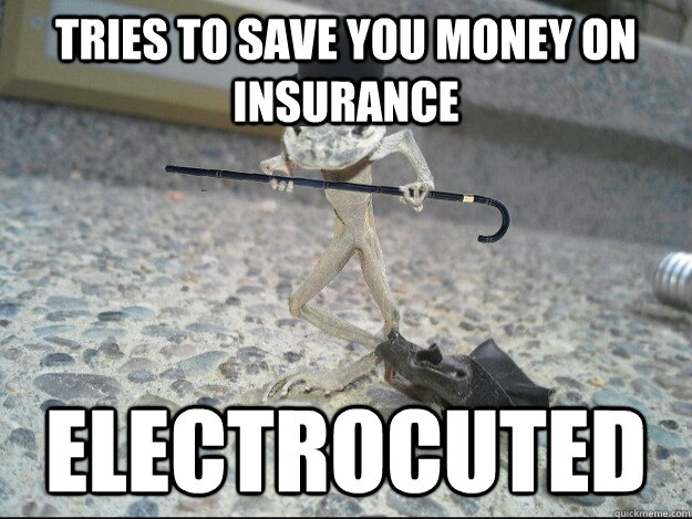 Tries to save you money on insurance electrocuted  