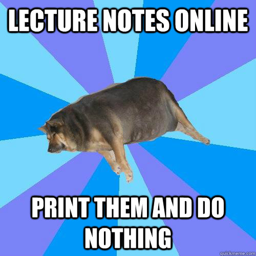 lecture notes online print them and do nothing  Lazy college student