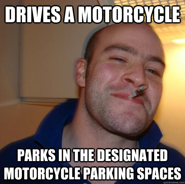 Drives a motorcycle parks in the designated motorcycle parking spaces - Drives a motorcycle parks in the designated motorcycle parking spaces  Misc