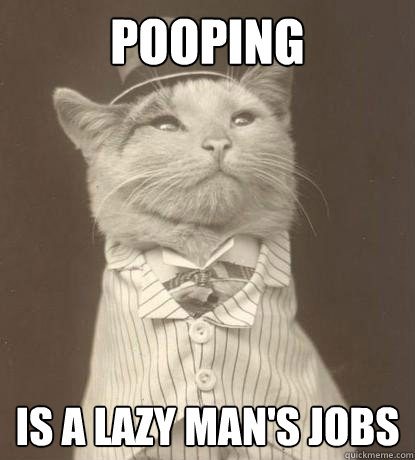 pooping is a lazy man's jobs  Aristocat