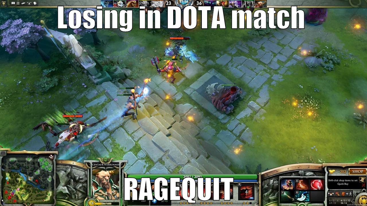 LOSING IN DOTA MATCH RAGEQUIT  Misc