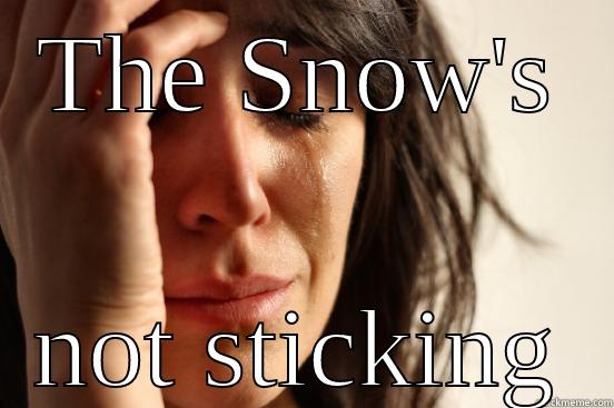 THE SNOW'S NOT STICKING First World Problems