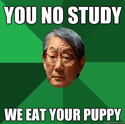 You no study we eat your puppy  High Expectations Asian Father