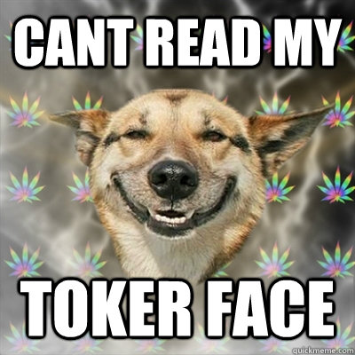 cant read my toker face  Stoner Dog