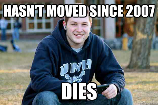 Hasn't Moved since 2007 Dies - Hasn't Moved since 2007 Dies  Successful College Senior