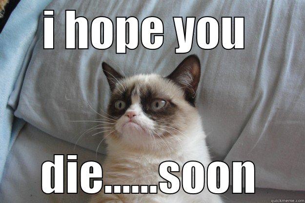 I HOPE YOU  DIE......SOON Grumpy Cat