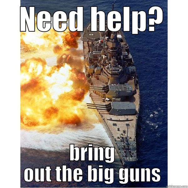 NEED HELP? BRING OUT THE BIG GUNS Misc