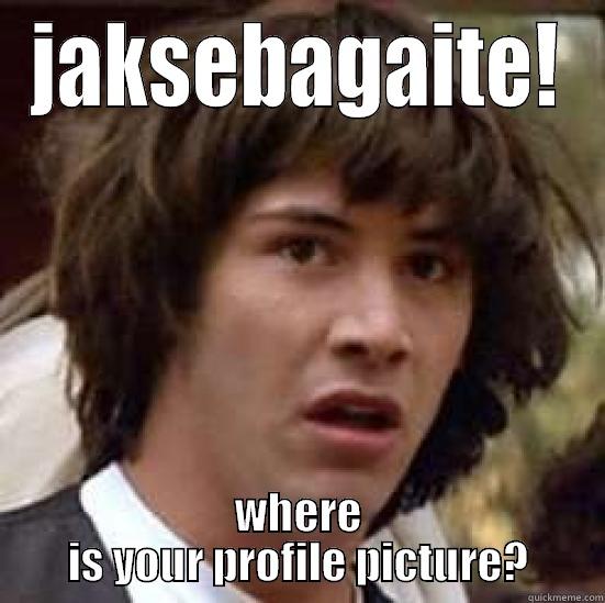 hello meme - JAKSEBAGAITE! WHERE IS YOUR PROFILE PICTURE? conspiracy keanu