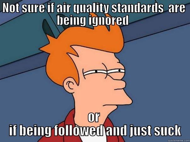 NOT SURE IF AIR QUALITY STANDARDS  ARE BEING IGNORED  OR  IF BEING FOLLOWED AND JUST SUCK Futurama Fry