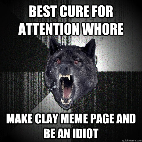 Best cure for attention whore Make clay meme page and be an idiot  Insanity Wolf