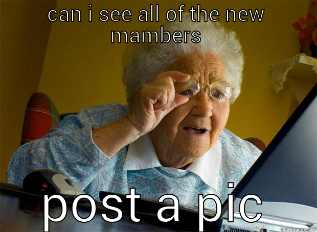 CAN I SEE ALL OF THE NEW MAMBERS POST A PIC Grandma finds the Internet