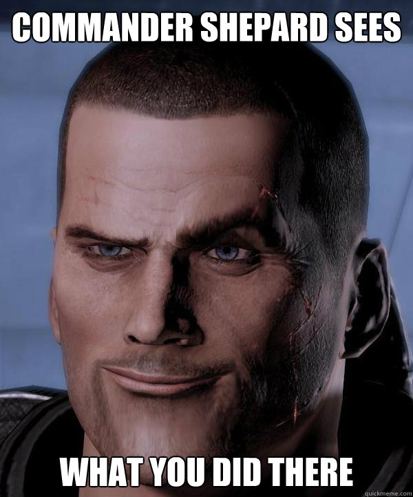 Commander Shepard Sees What You Did There  Commander Shepard