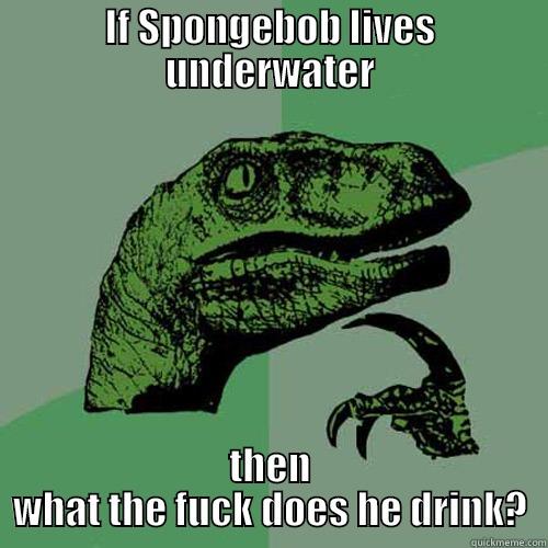 Childhood can be different as you grow up - IF SPONGEBOB LIVES UNDERWATER THEN WHAT THE FUCK DOES HE DRINK? Philosoraptor