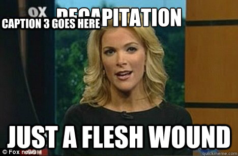 Decapitation Just a flesh wound Caption 3 goes here  Megyn Kelly