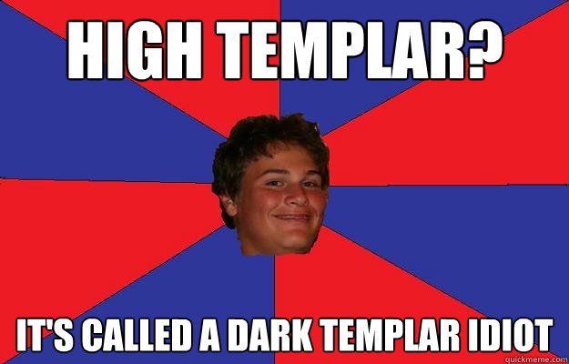 hIGH TEMPLAR? IT'S CALLED A DARK TEMPLAR IDIOT  