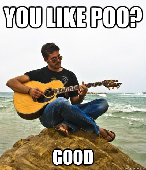 You like Poo? good  Douchebag Guitarist